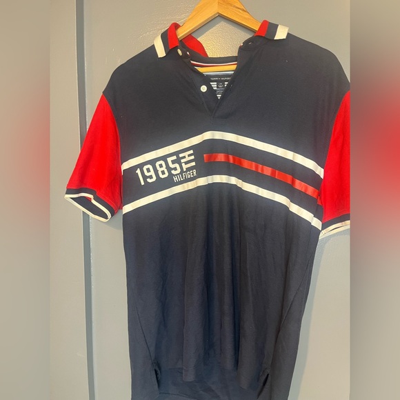 Tommy Hilfiger Dark Blue Custom Fit Polo Size Large - Picture 1 of 4
